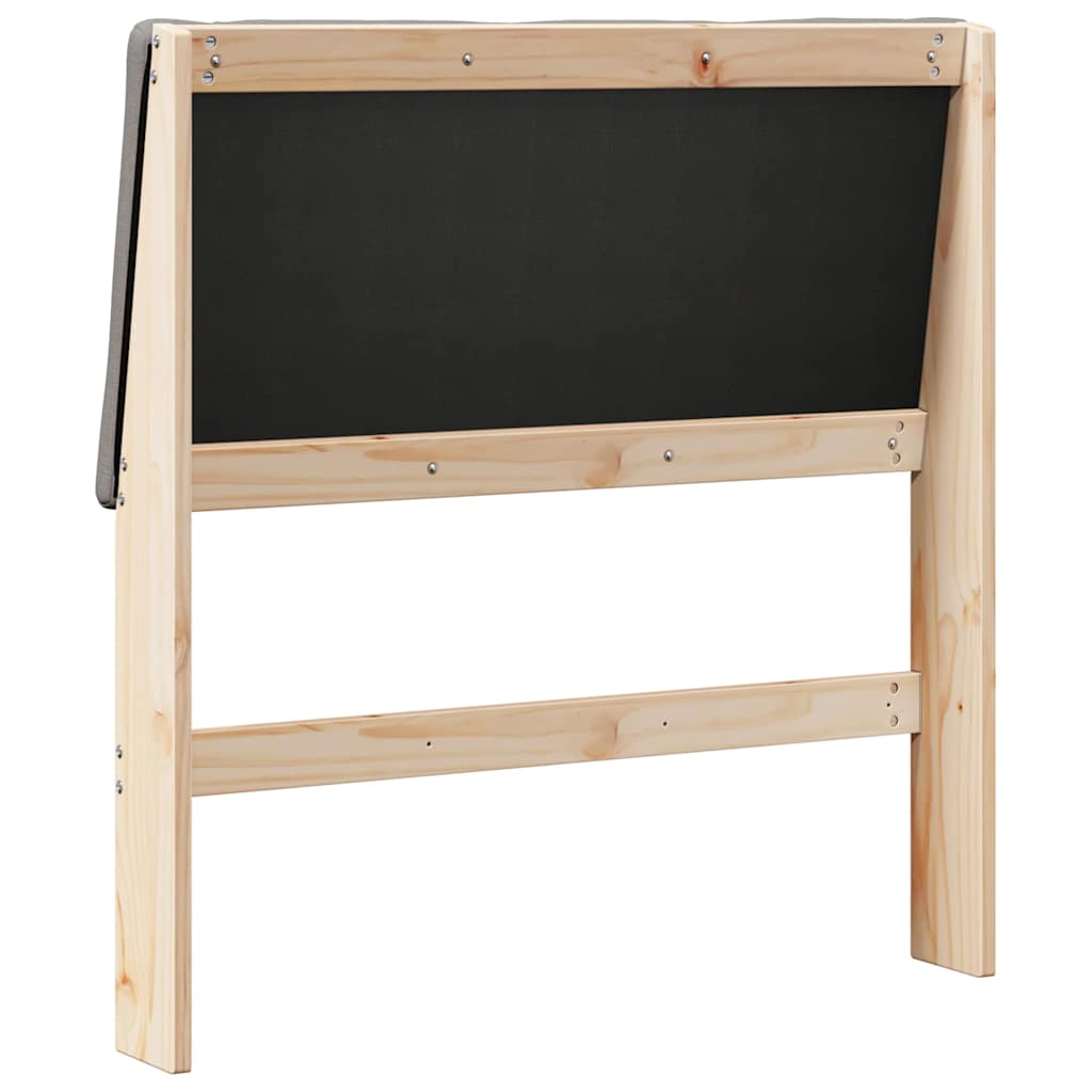 Polstret sengegavl Gråbrun 90 cm Massiv fyrretræ