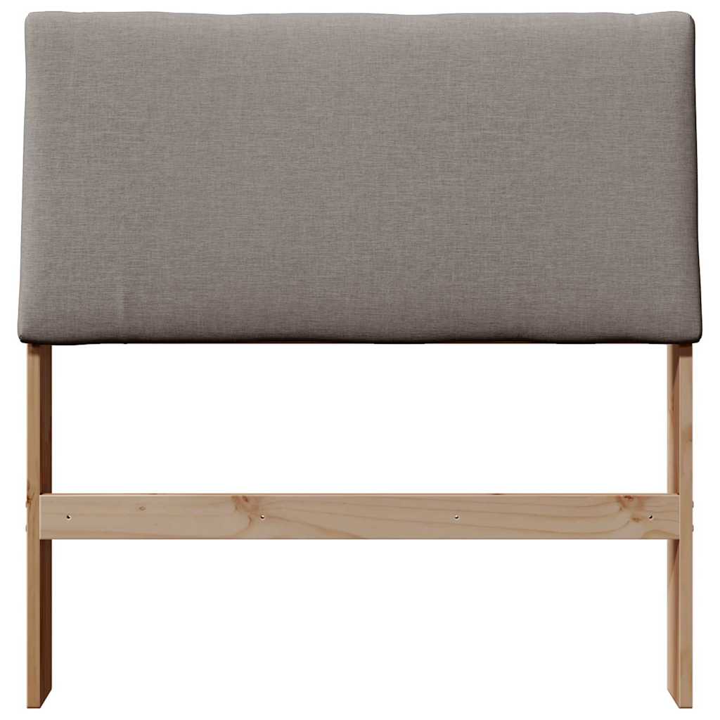 Polstret sengegavl Gråbrun 90 cm Massiv fyrretræ