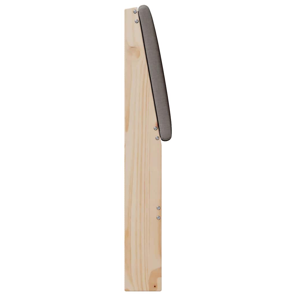 Polstret sengegavl Gråbrun 90 cm Massiv fyrretræ