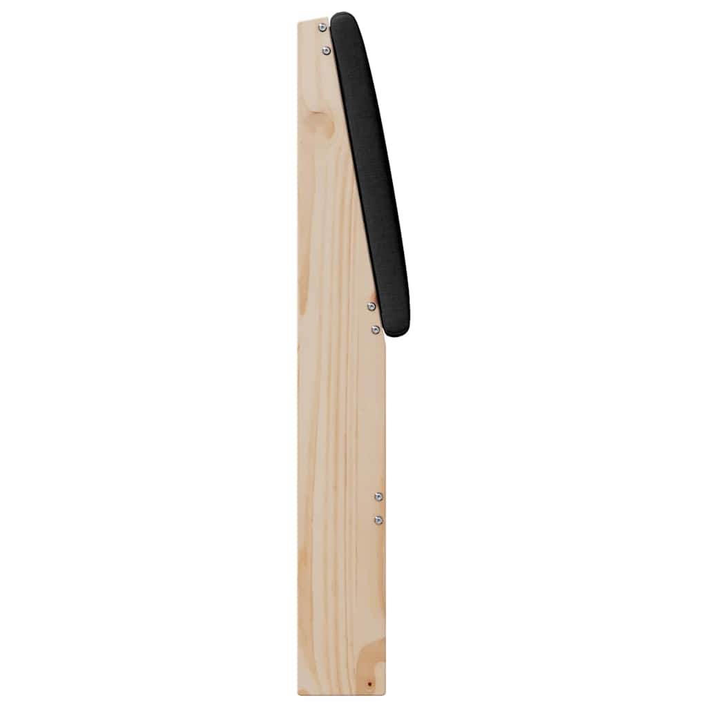 Polstret sengegavl Sort 80 cm Massiv fyrretræ