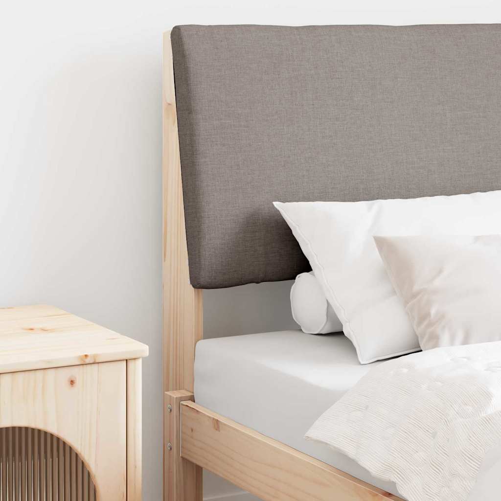 Polstret sengegavl Gråbrun 80 cm Massiv fyrretræ