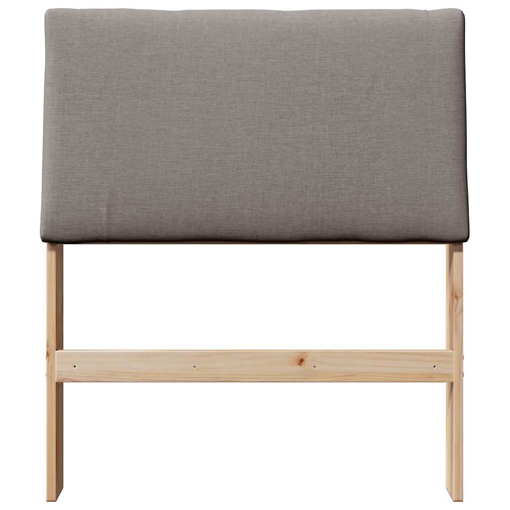 Polstret sengegavl Gråbrun 75 cm Massiv fyrretræ