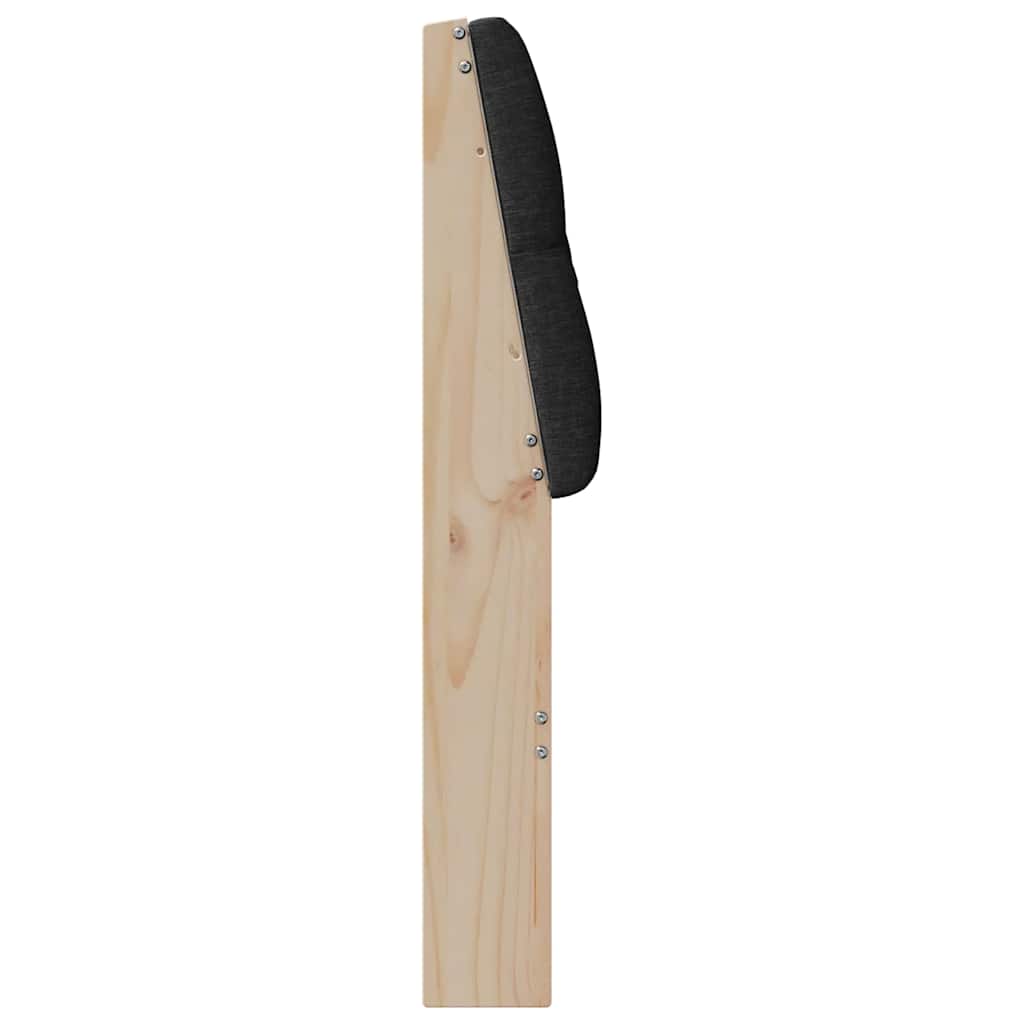 Polstret sengegavl Sort 160 cm Massiv fyrretræ