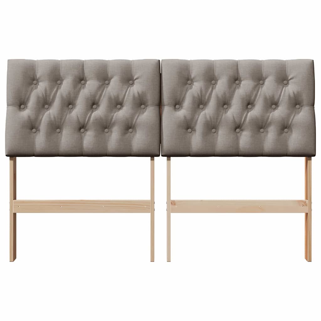 Polstret sengegavl Gråbrun 135 cm Massiv fyrretræ