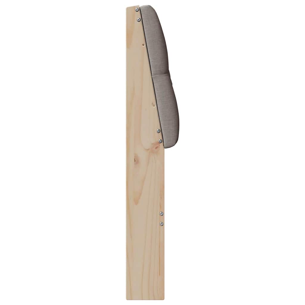 Polstret sengegavl Gråbrun 80 cm Massiv fyrretræ