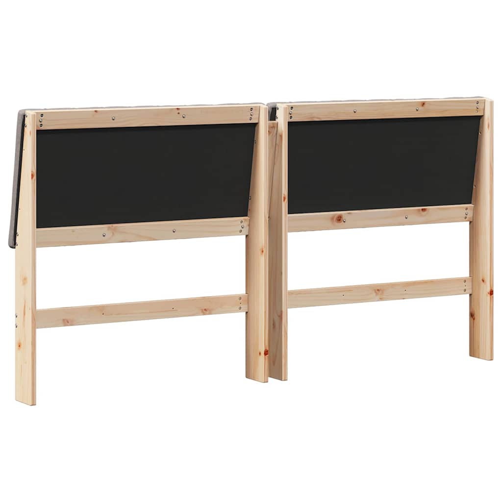 Polstret sengegavl Gråbrun 180 cm Massiv fyrretræ