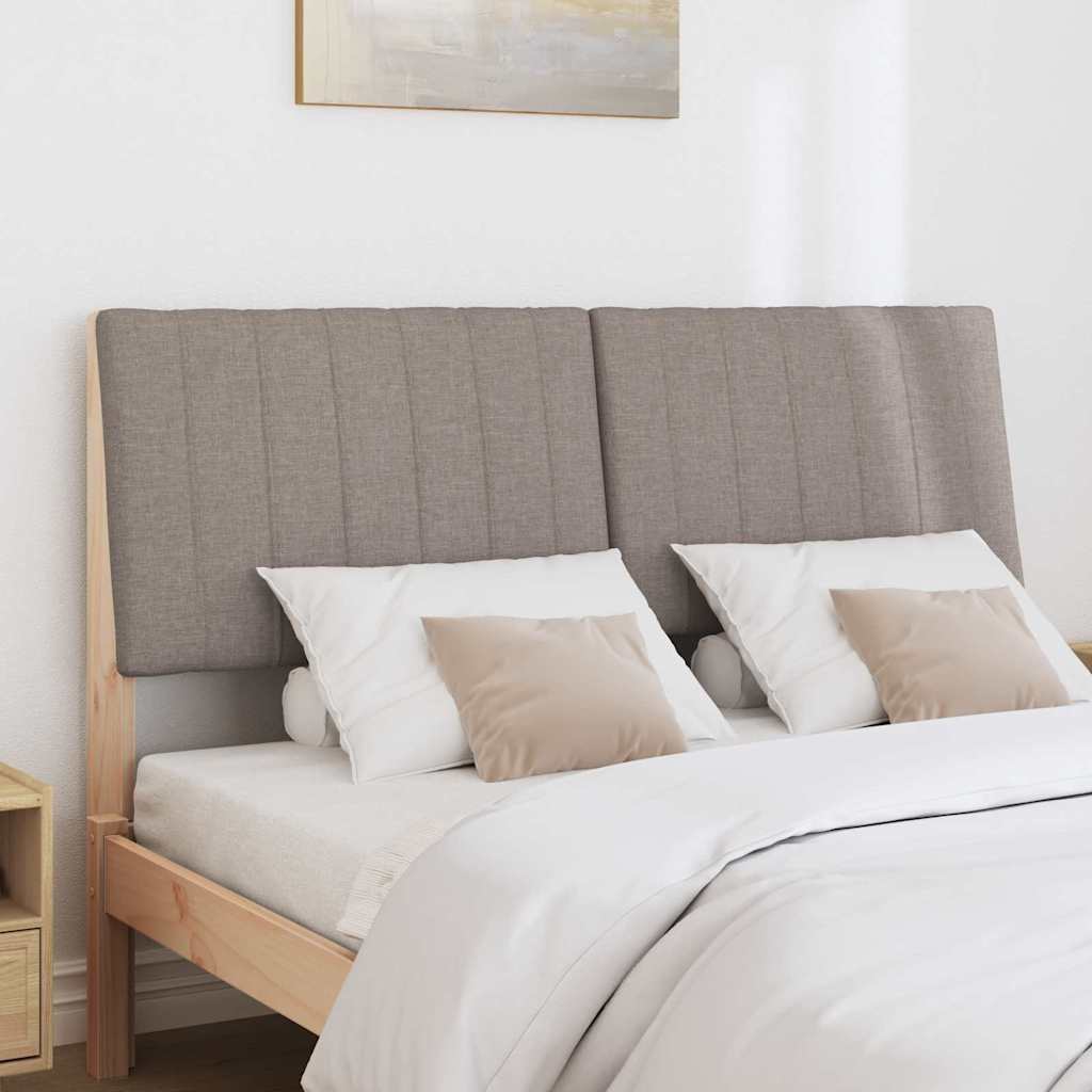 Polstret sengegavl Gråbrun 140 cm Massiv fyrretræ