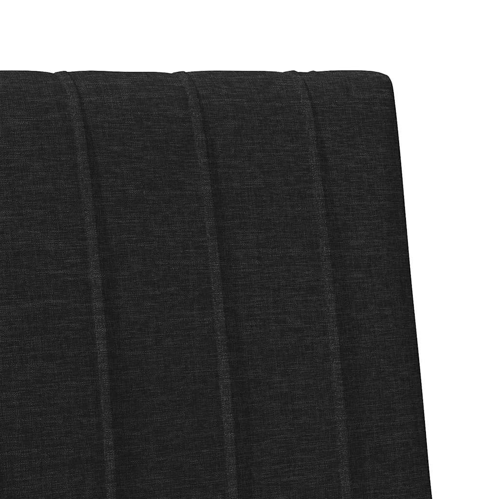 Polstret sengegavl Sort 75 cm Massiv fyrretræ