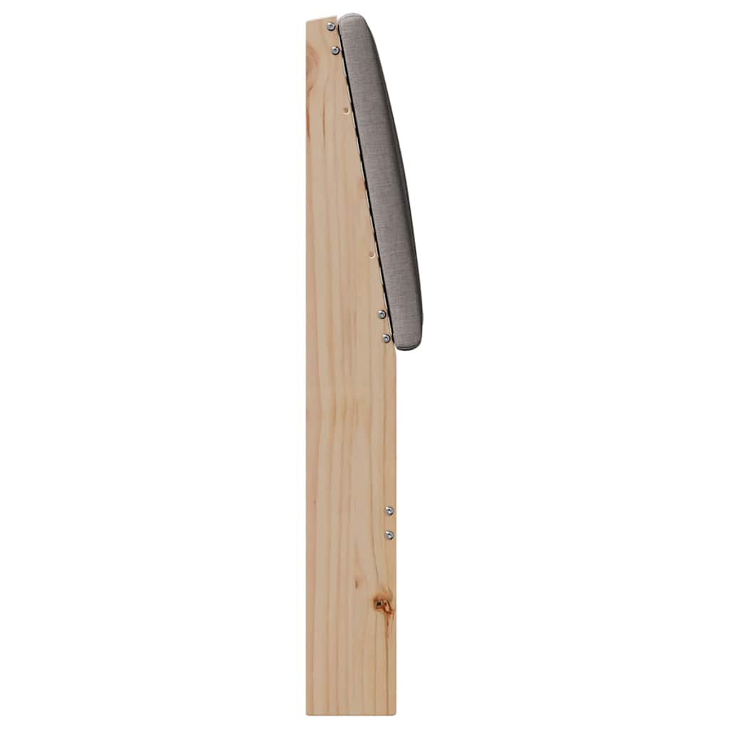 Polstret sengegavl Gråbrun 75 cm Massiv fyrretræ