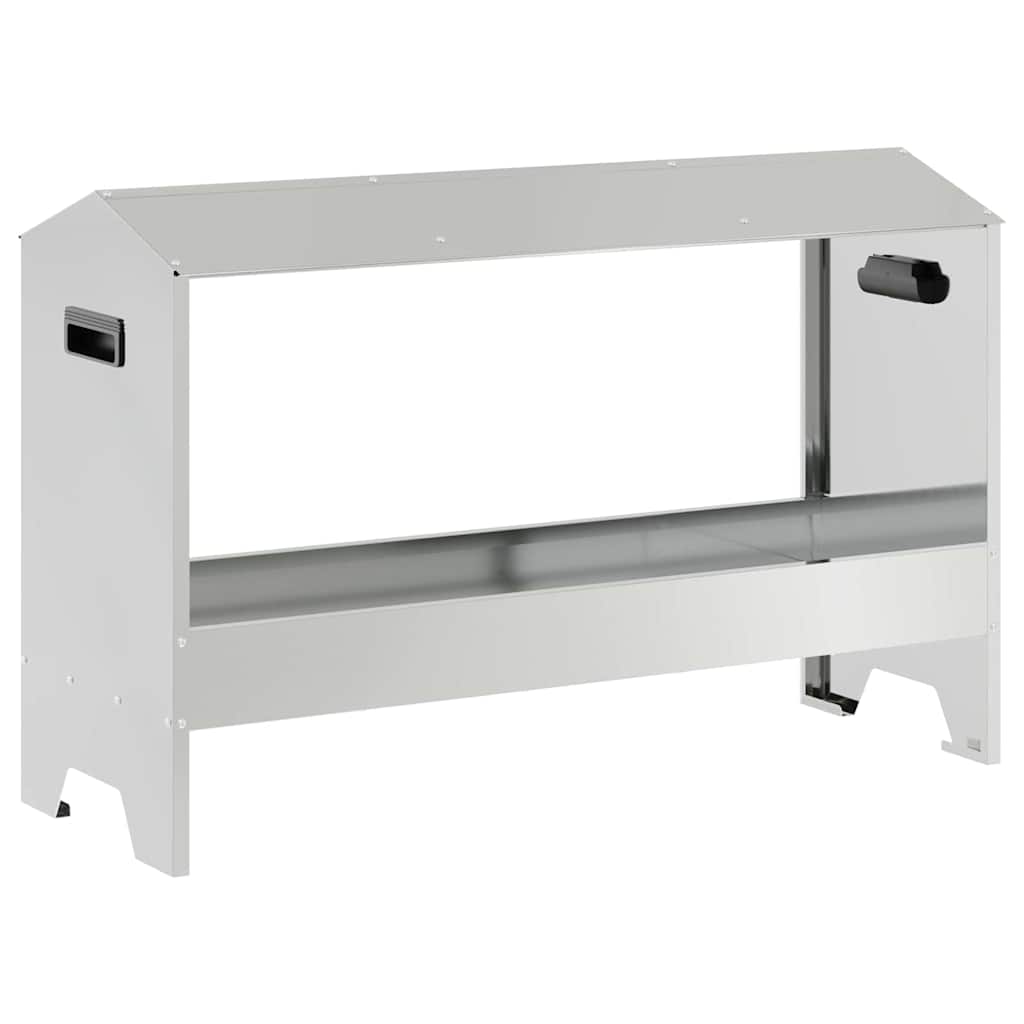 Kyllingefodertrug Sølv 81 x 32 x 53,5 cm Galvaniseret stål