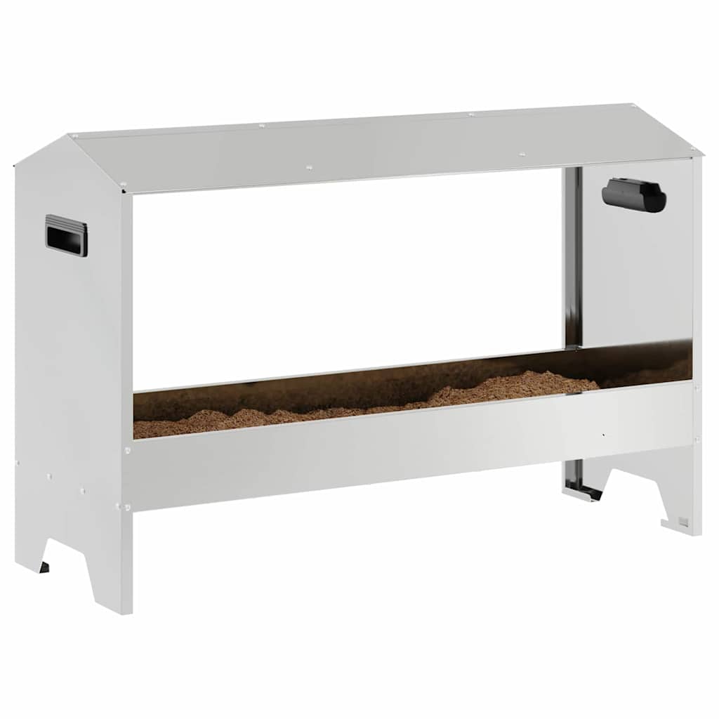 Kyllingefodertrug Sølv 81 x 32 x 53,5 cm Galvaniseret stål