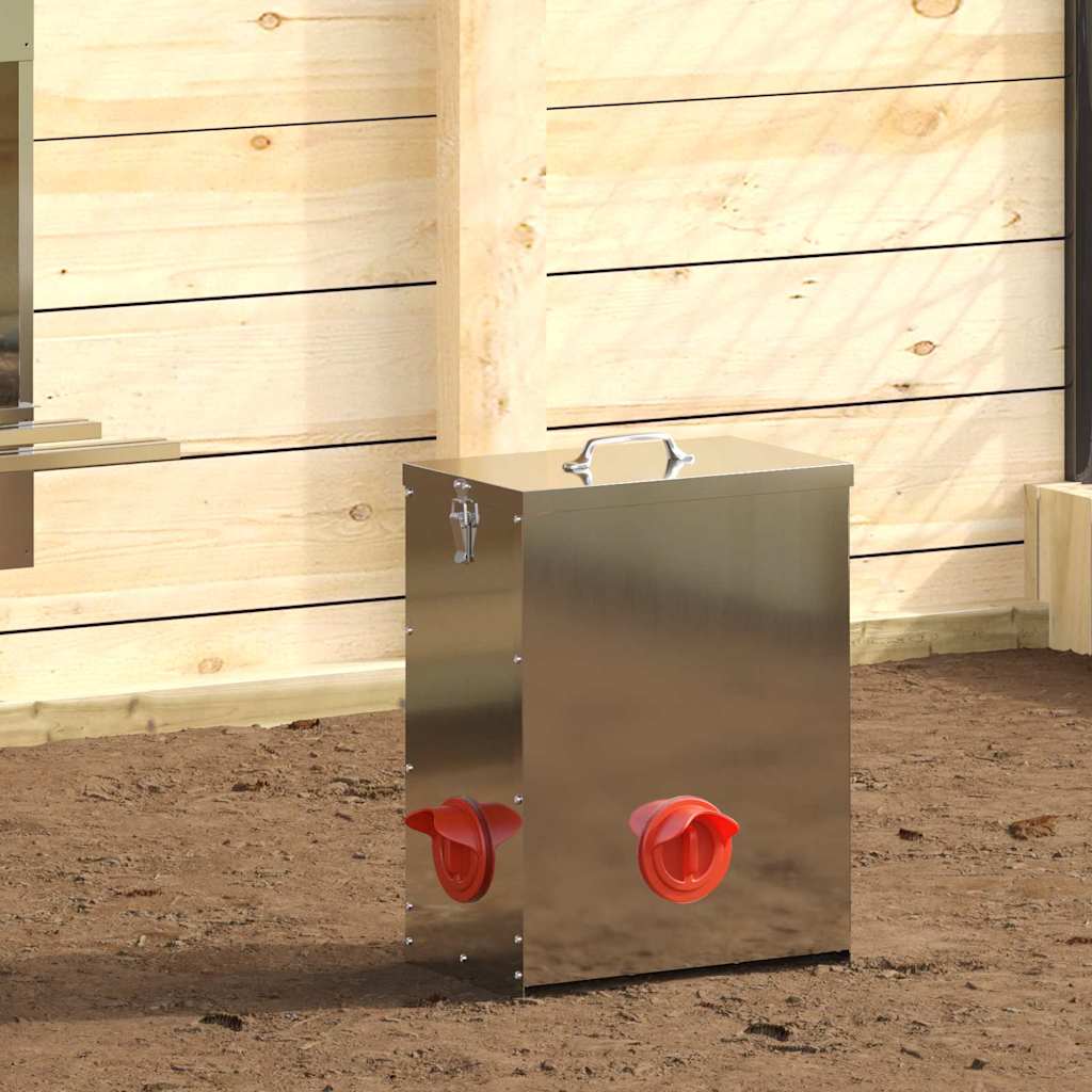 Hønsefoder Sølv 32,5 x 20,5 x 43 cm 25 kg Galvaniseret stål
