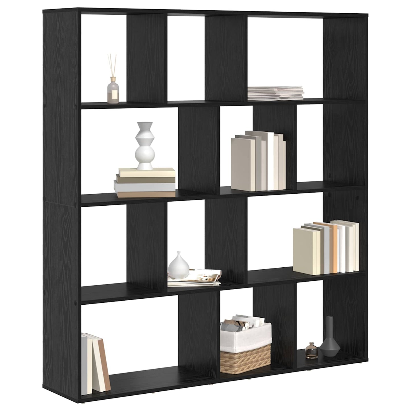 Bogskab Sort eg 132 x 29 x 141,5 cm Konstrueret træ