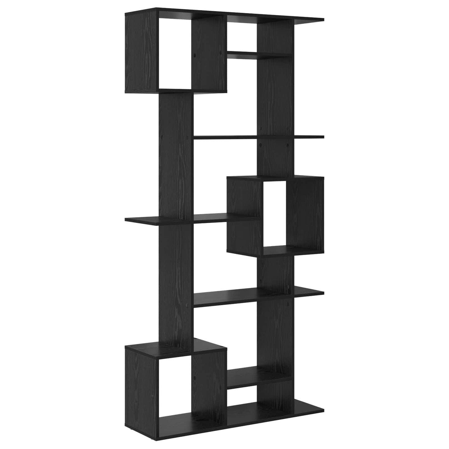 Bogskab 9 niveauer 92 x 29 x 188 cm Konstrueret træ Sort eg