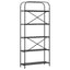 Bogreol 5 niveauer 80 x 30 x 183 cm Konstrueret træ Sort eg