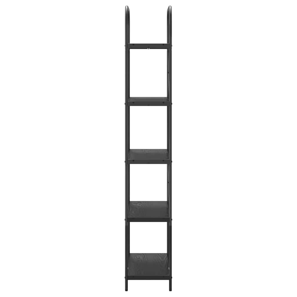 Bogreol 5 niveauer 80 x 30 x 183 cm Konstrueret træ Sort eg