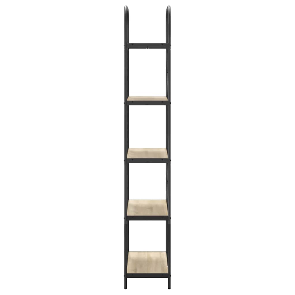 Bogreol 5 niveauer 80 x 30 x 183 cm Konstrueret træ Sonoma eg