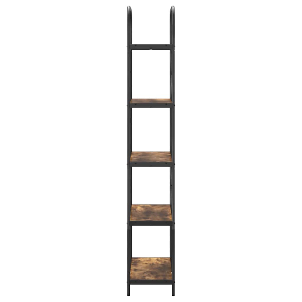 Bogreol 5 niveauer 80 x 30 x 183 cm Konstrueret træ Røget eg