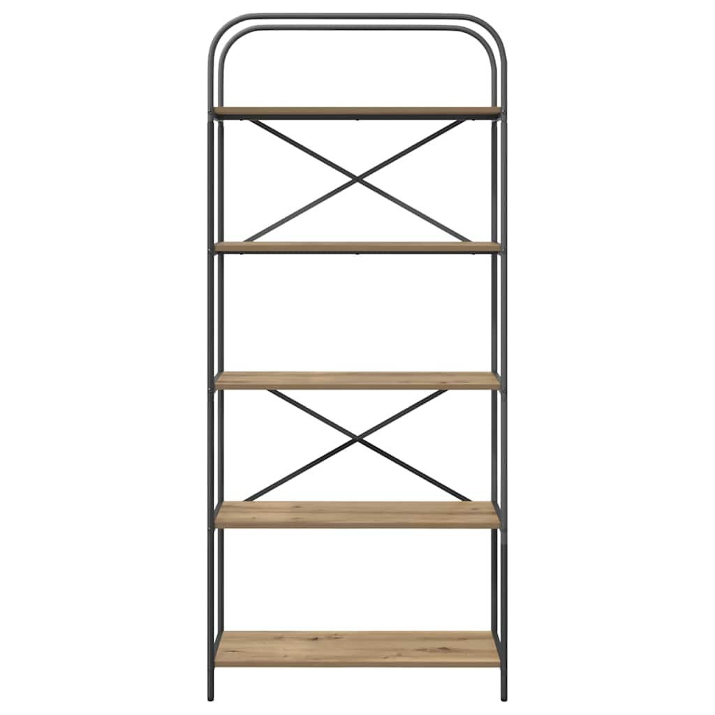 Bogreol 5 niveauer 80 x 30 x 183 cm Konstrueret træ