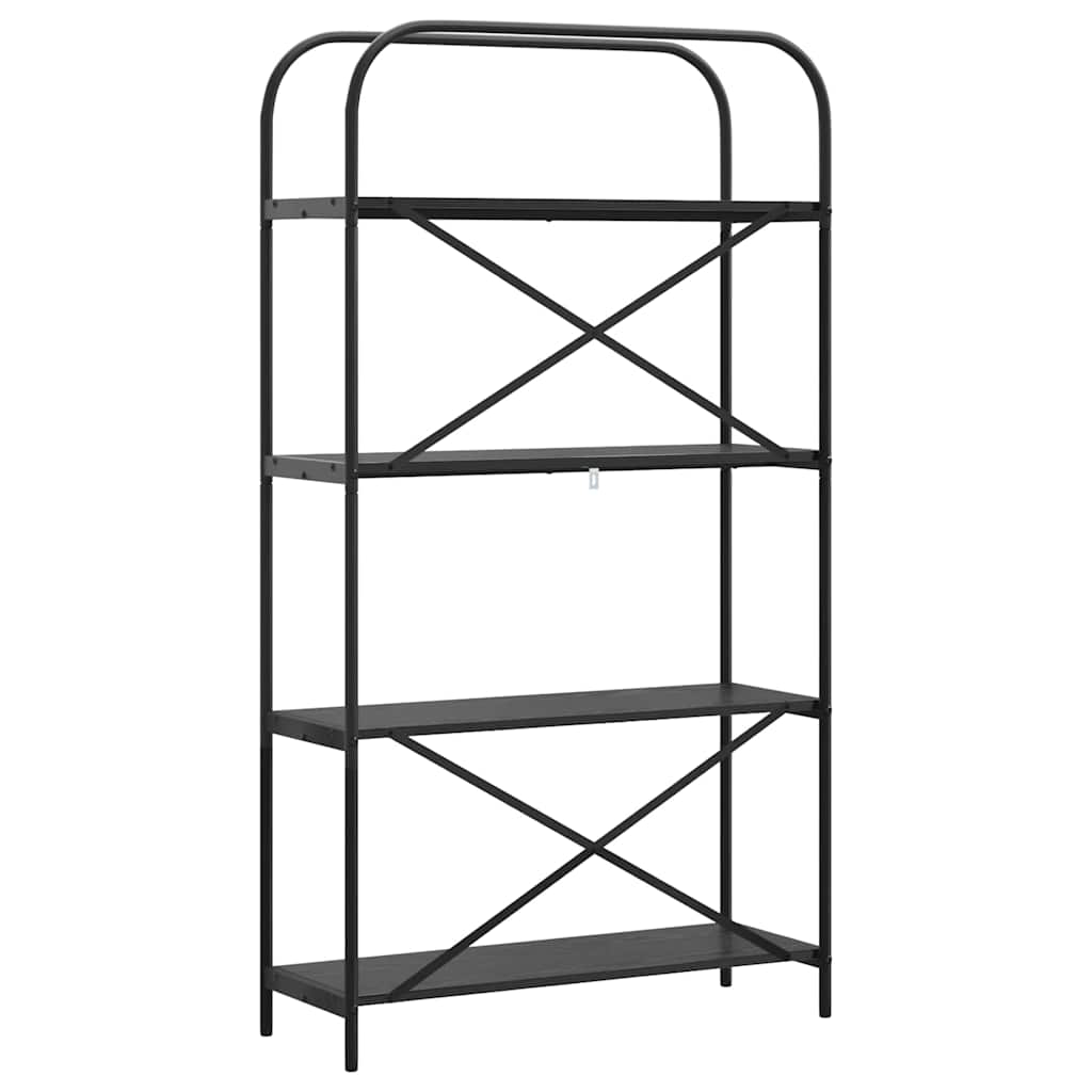 Bogreol 4 niveauer 80 x 30 x 146 cm Konstrueret træ Sort eg