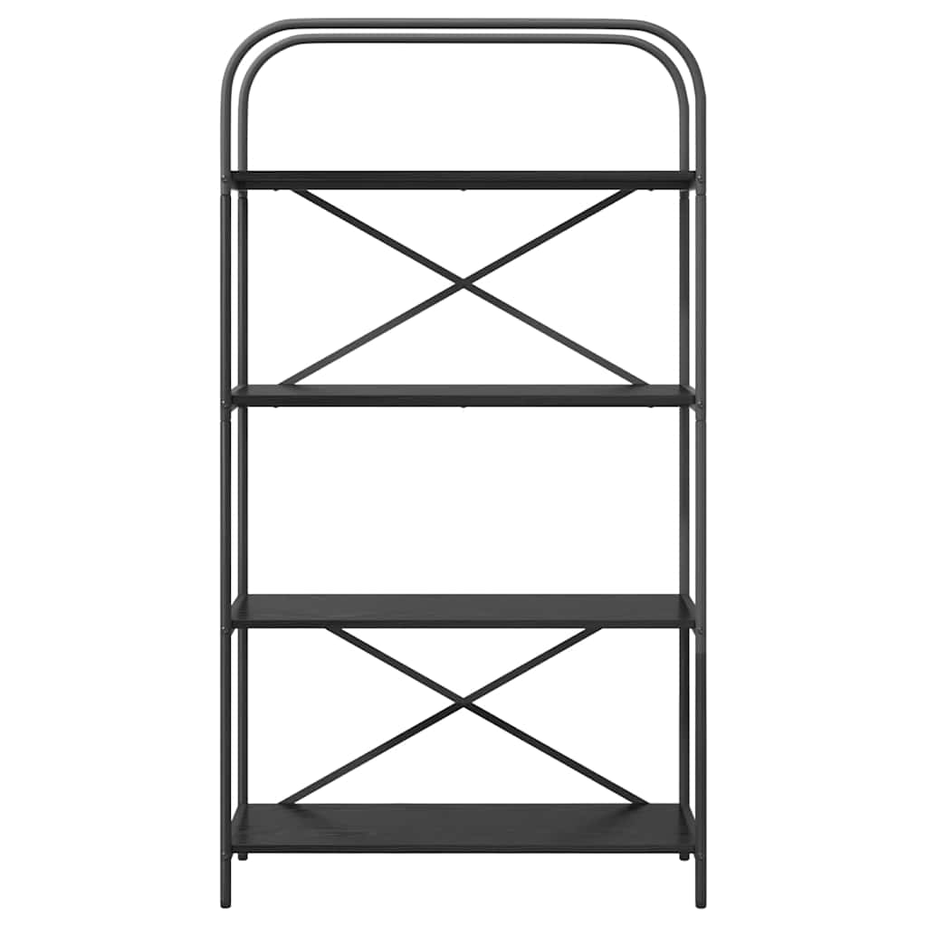 Bogreol 4 niveauer 80 x 30 x 146 cm Konstrueret træ Sort eg