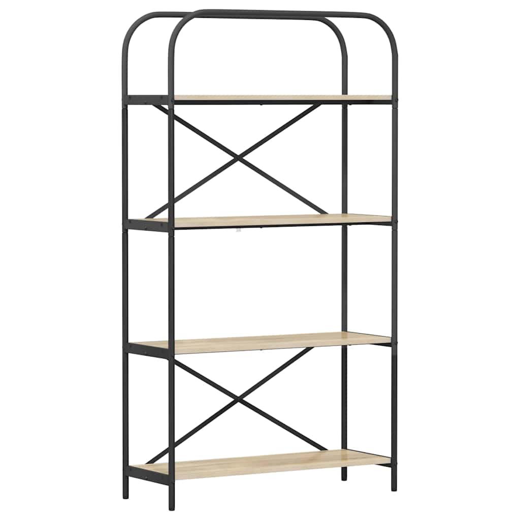 Bogreol 4 niveauer 80 x 30 x 146 cm Konstrueret træ Sonoma eg