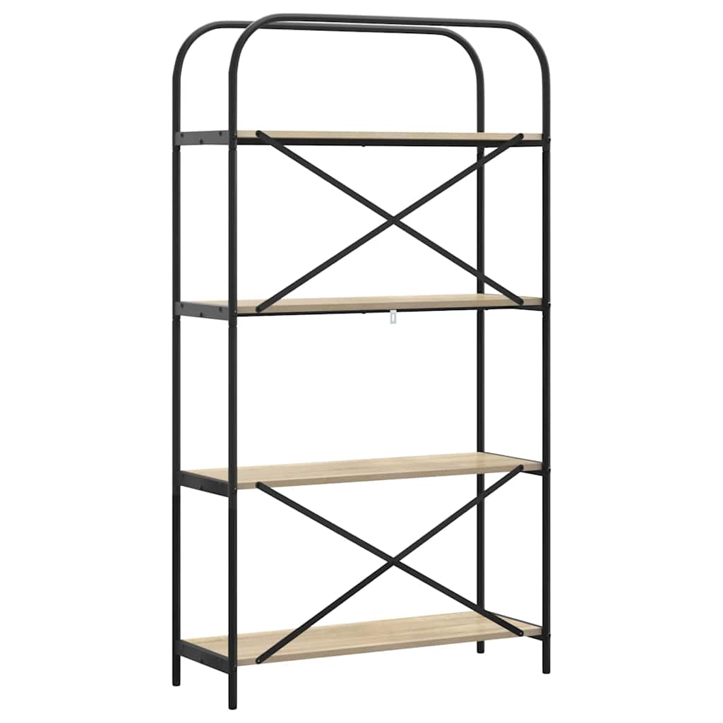Bogreol 4 niveauer 80 x 30 x 146 cm Konstrueret træ Sonoma eg