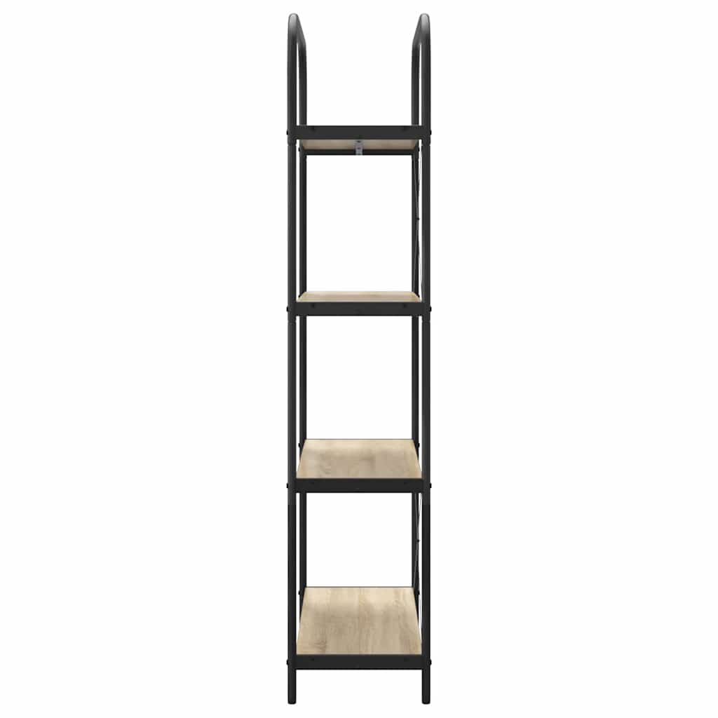 Bogreol 4 niveauer 80 x 30 x 146 cm Konstrueret træ Sonoma eg