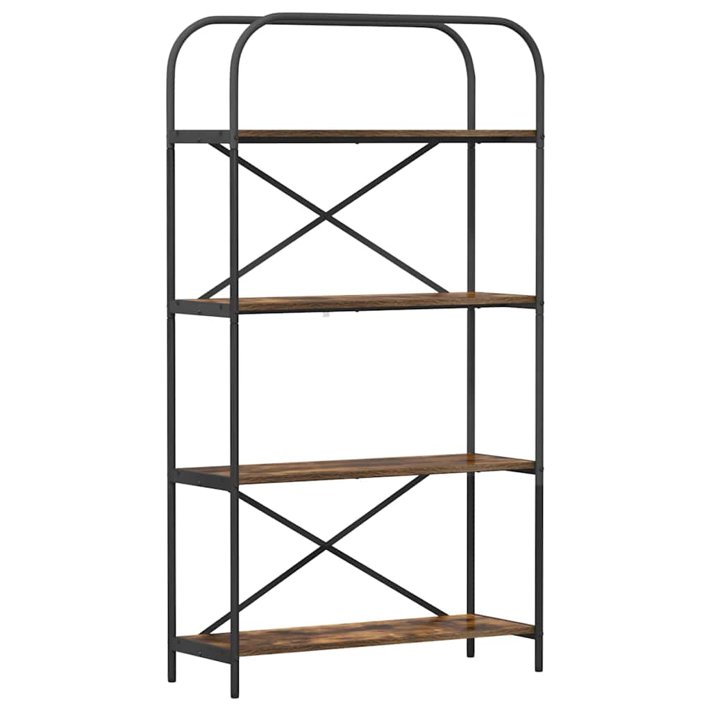 Bogreol 4 niveauer 80 x 30 x 146 cm Konstrueret træ Røget eg