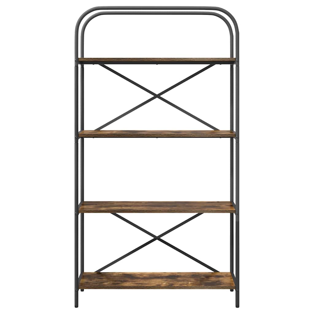 Bogreol 4 niveauer 80 x 30 x 146 cm Konstrueret træ Røget eg