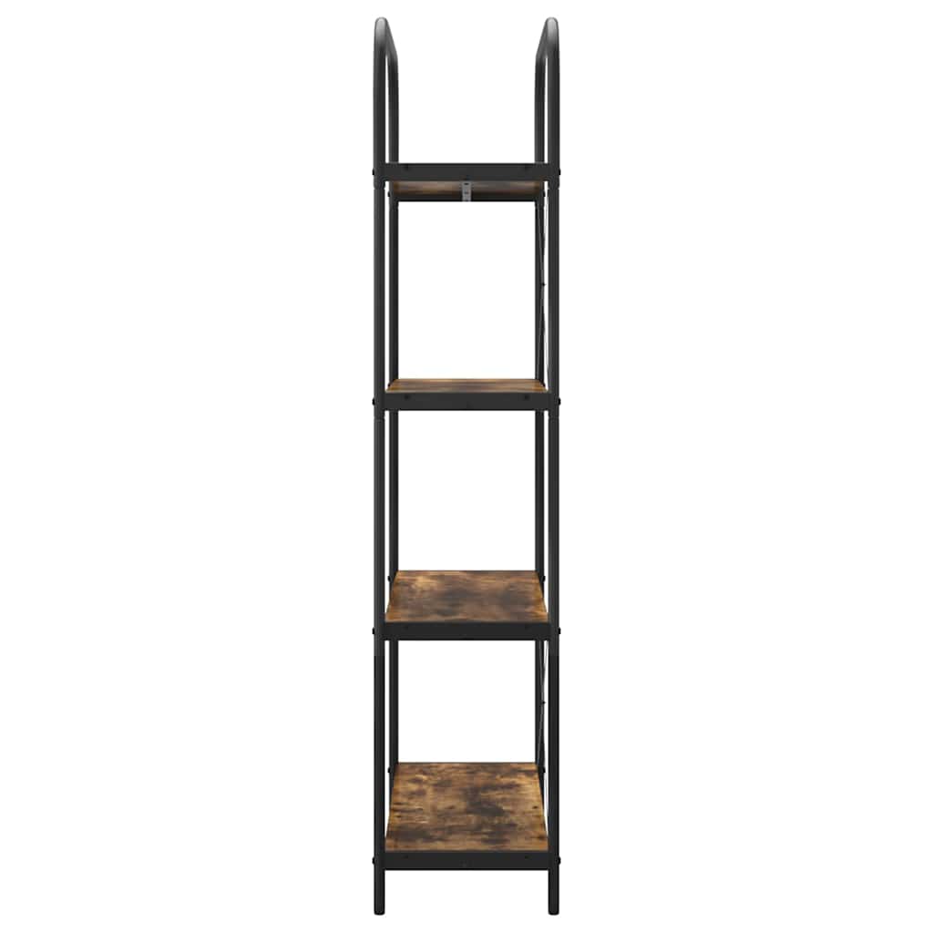 Bogreol 4 niveauer 80 x 30 x 146 cm Konstrueret træ Røget eg