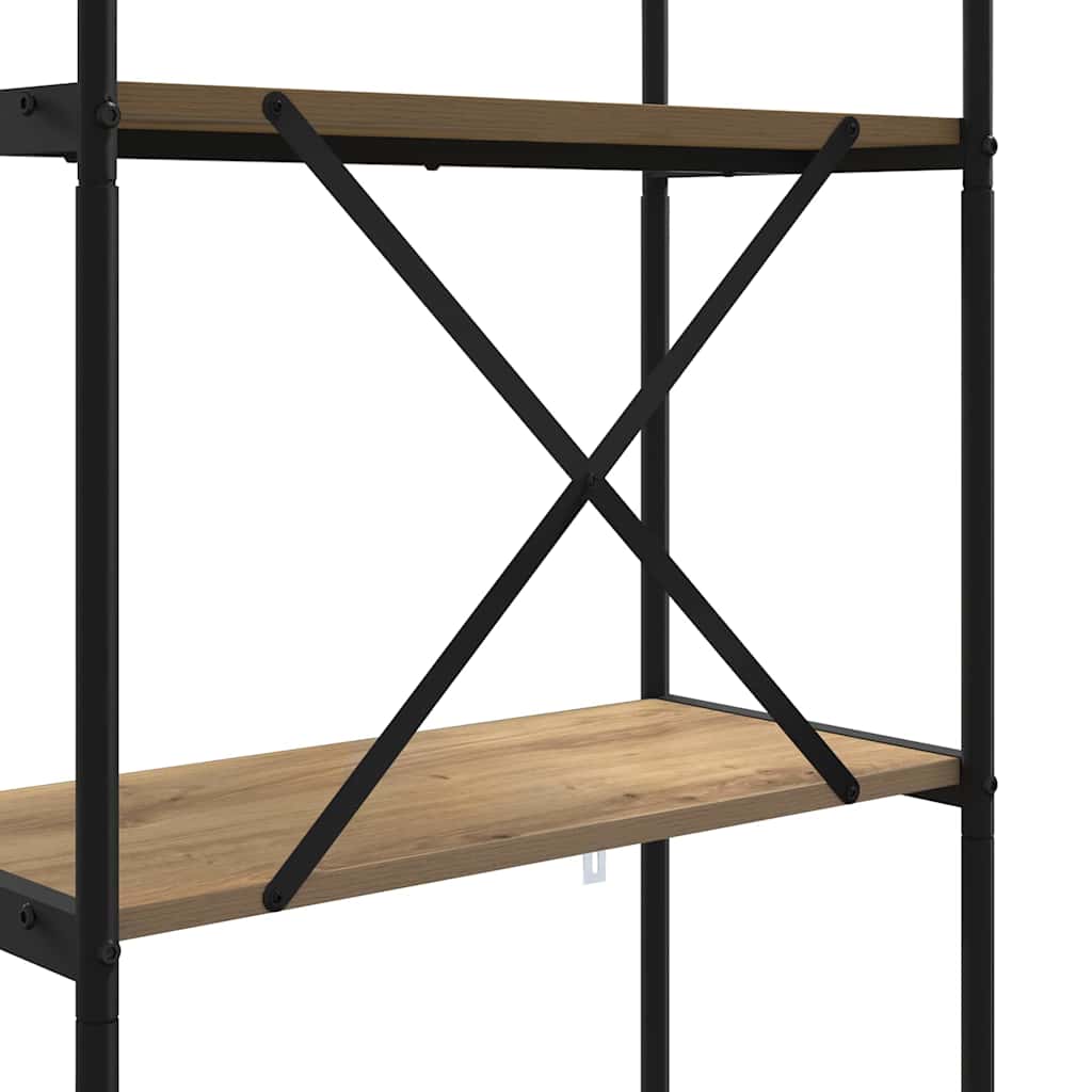 Bogreol 4 niveauer 80 x 30 x 146 cm Konstrueret træ