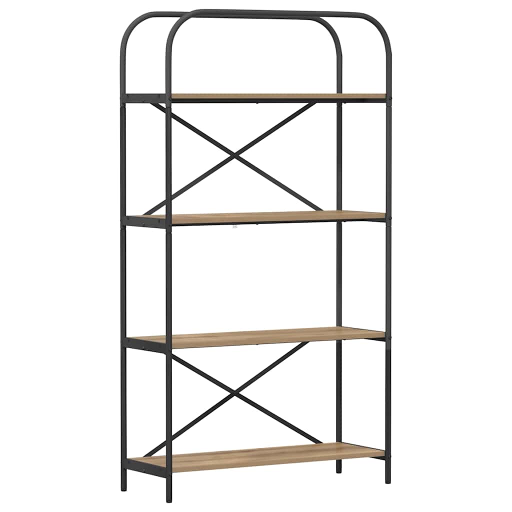 Bogreol 4 niveauer 80 x 30 x 146 cm Konstrueret træ