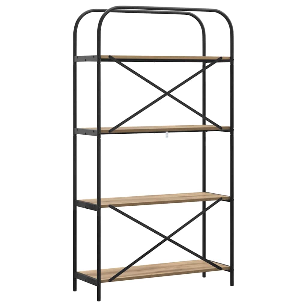 Bogreol 4 niveauer 80 x 30 x 146 cm Konstrueret træ