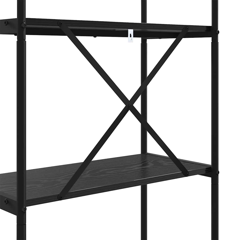 Bogreol 3 niveauer 80 x 30 x 109 cm Konstrueret træ Sort eg