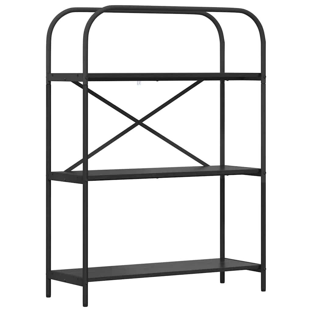 Bogreol 3 niveauer 80 x 30 x 109 cm Konstrueret træ Sort eg