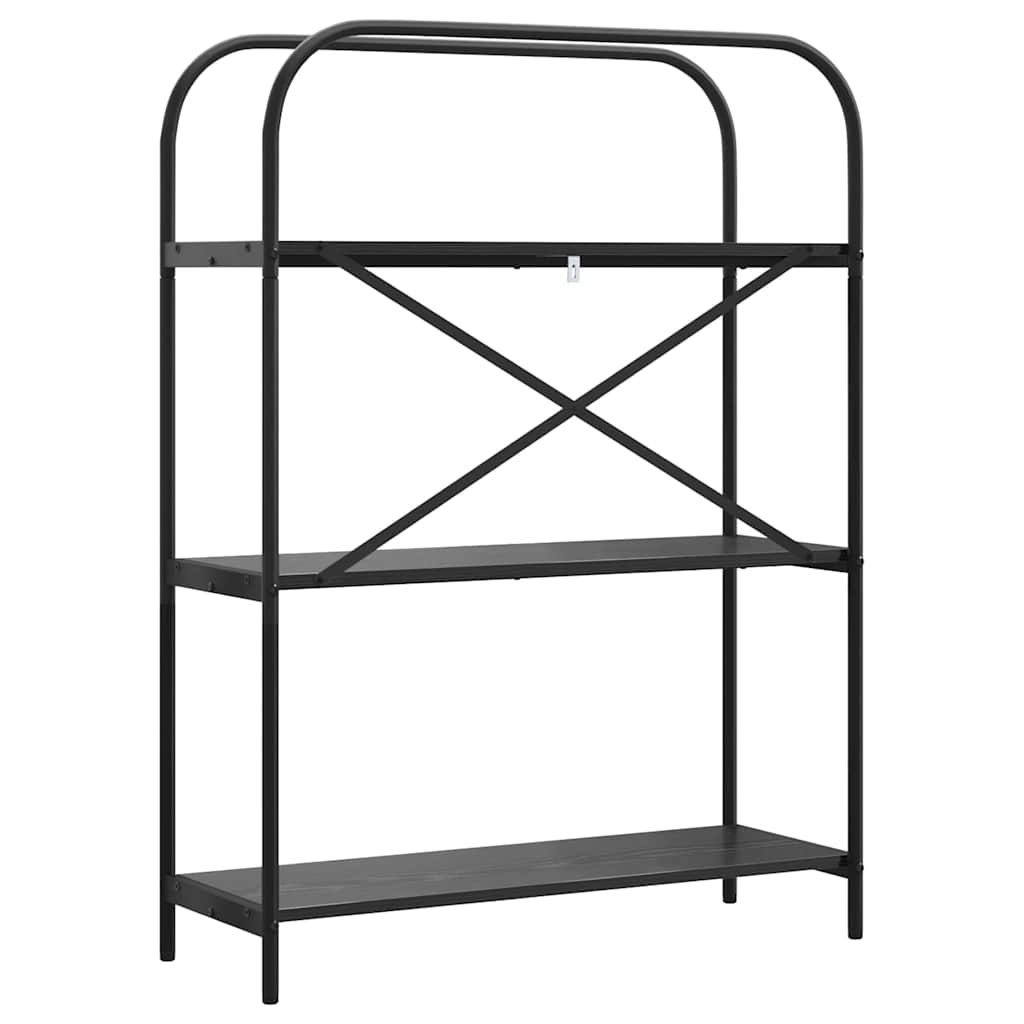 Bogreol 3 niveauer 80 x 30 x 109 cm Konstrueret træ Sort eg