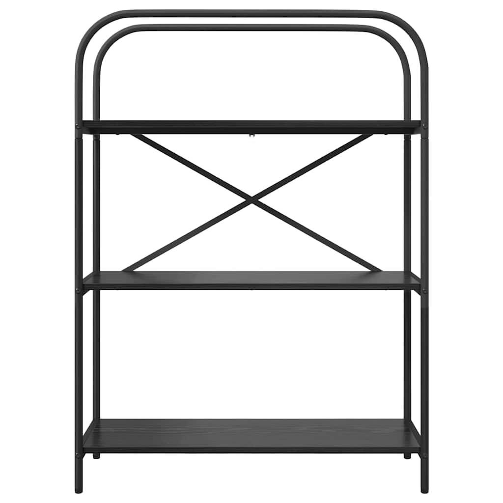 Bogreol 3 niveauer 80 x 30 x 109 cm Konstrueret træ Sort eg