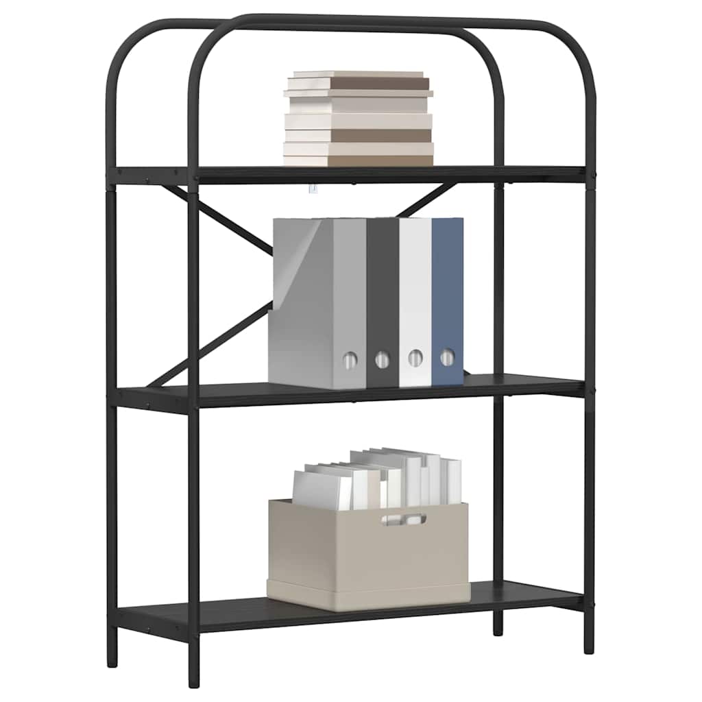 Bogreol 3 niveauer 80 x 30 x 109 cm Konstrueret træ Sort eg