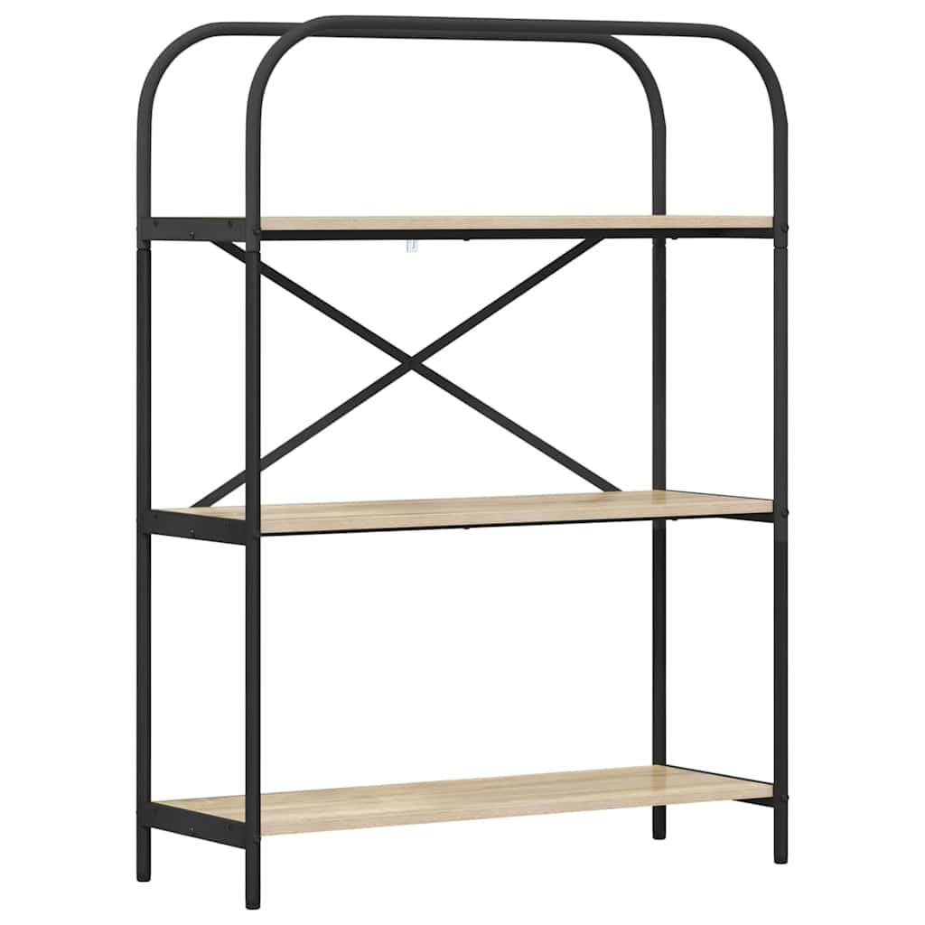 Bogreol 3 niveauer 80 x 30 x 109 cm Konstrueret træ Sonoma eg
