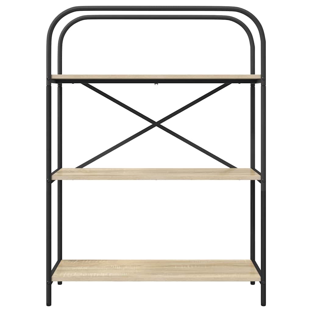 Bogreol 3 niveauer 80 x 30 x 109 cm Konstrueret træ Sonoma eg