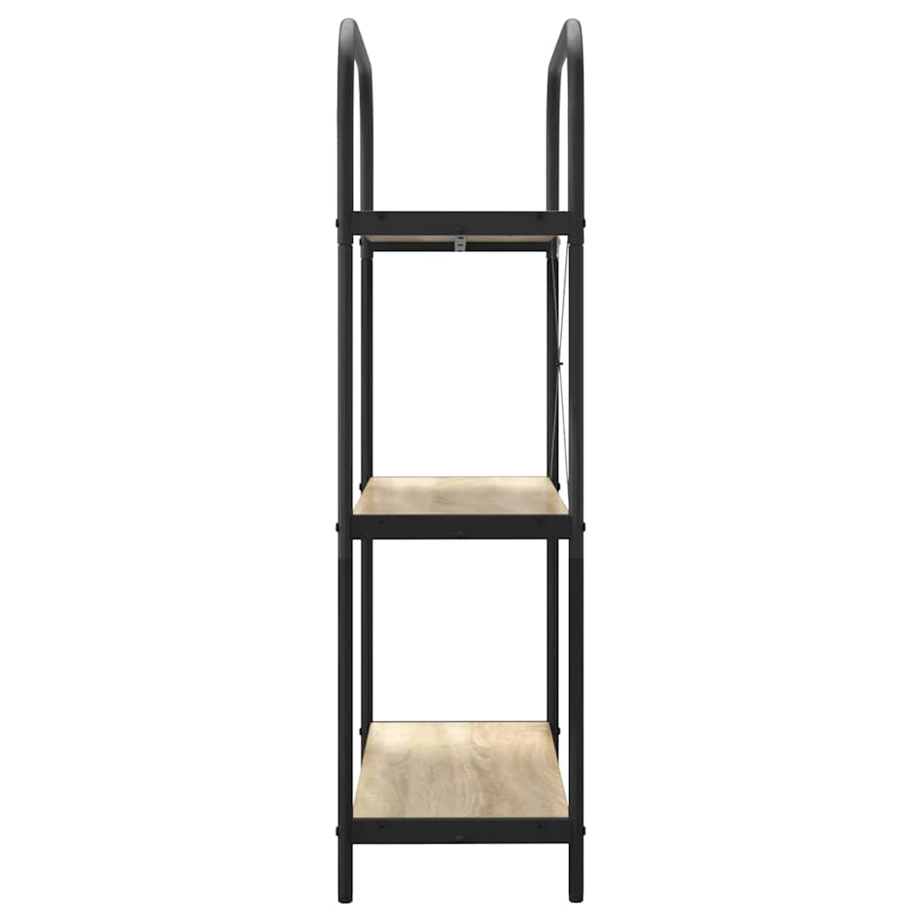 Bogreol 3 niveauer 80 x 30 x 109 cm Konstrueret træ Sonoma eg