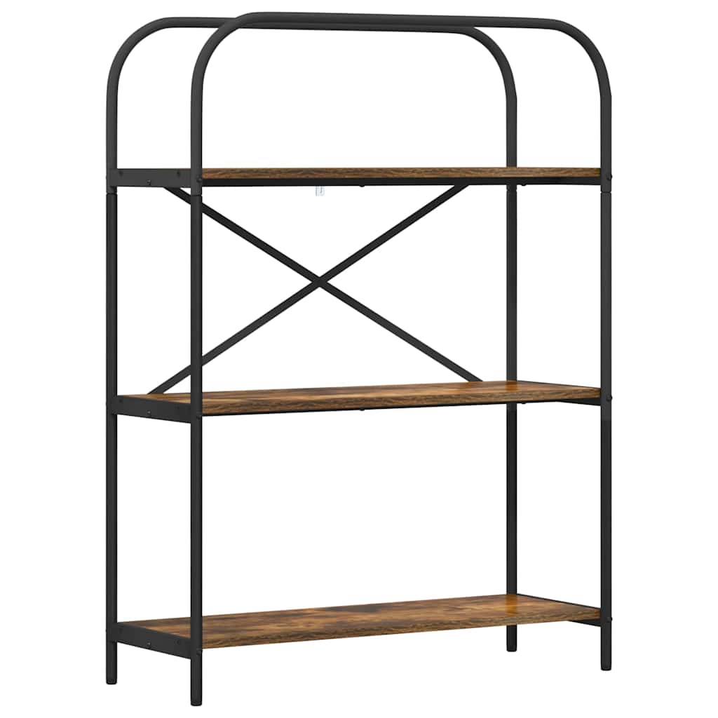 Bogreol 3 niveauer 80 x 30 x 109 cm Konstrueret træ Røget eg