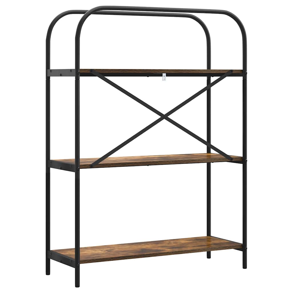 Bogreol 3 niveauer 80 x 30 x 109 cm Konstrueret træ Røget eg