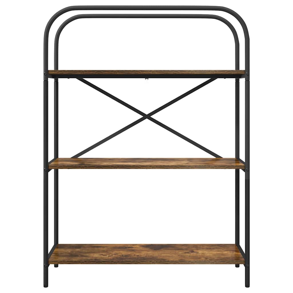 Bogreol 3 niveauer 80 x 30 x 109 cm Konstrueret træ Røget eg