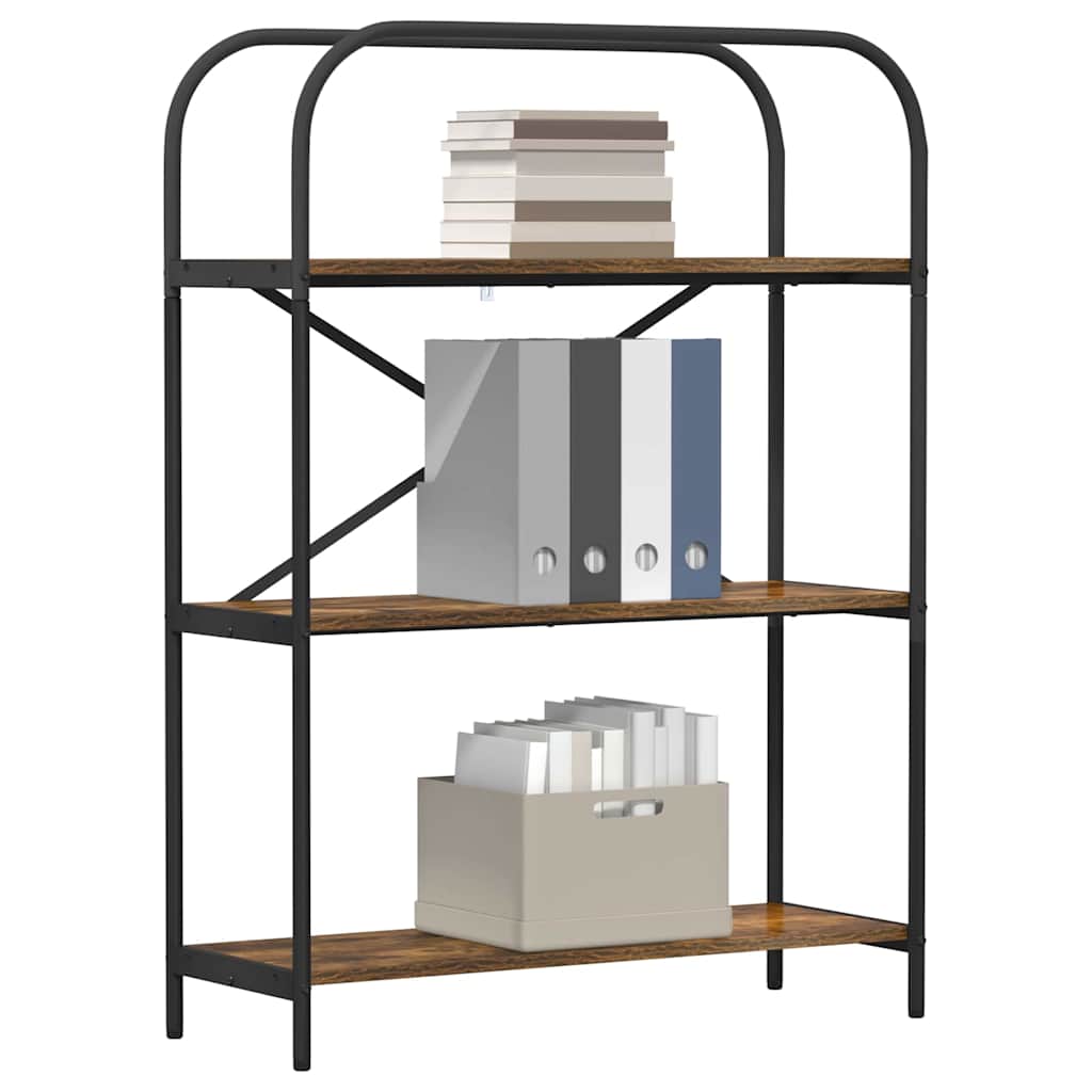 Bogreol 3 niveauer 80 x 30 x 109 cm Konstrueret træ Røget eg