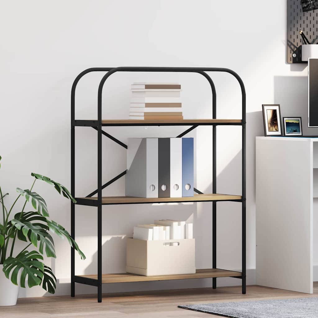 Bogreol 3 niveauer 80 x 30 x 109 cm Konstrueret træ