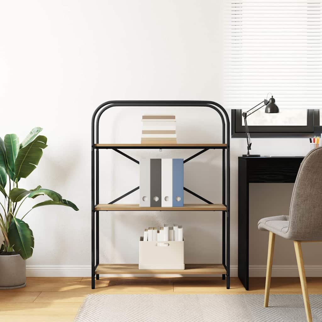 Bogreol 3 niveauer 80 x 30 x 109 cm Konstrueret træ