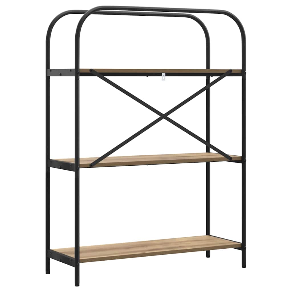 Bogreol 3 niveauer 80 x 30 x 109 cm Konstrueret træ