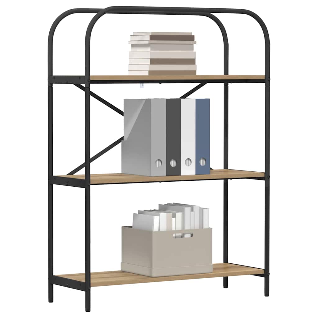 Bogreol 3 niveauer 80 x 30 x 109 cm Konstrueret træ
